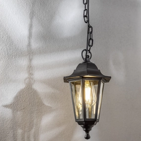 CGC YASMIN Black Outdoor Traditional Lantern Style Hanging LightWeatherproof outdoor lighting
