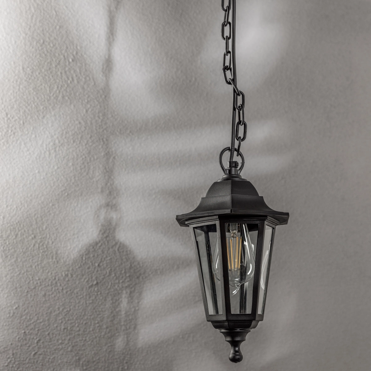 CGC YASMIN Black Outdoor Traditional Lantern Style Hanging Light