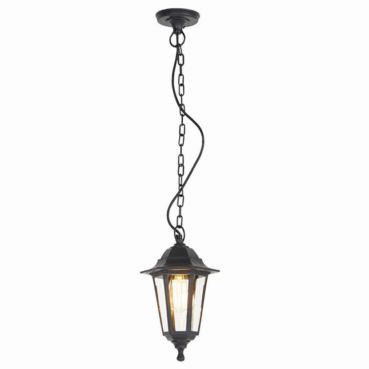 CGC YASMIN Black Outdoor Traditional Lantern Style Hanging Light