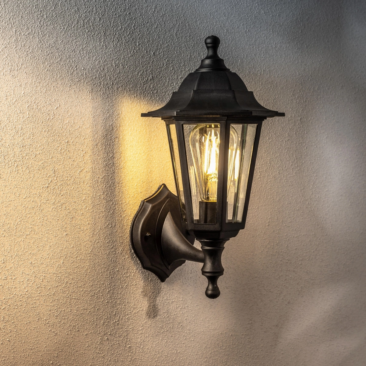 CGC YASMIN Black Outdoor Traditional Lantern Style Wall LightWeatherproof outdoor lighting