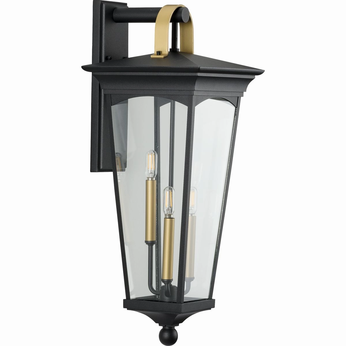 Chatsworth Three Light Wall Lantern Black