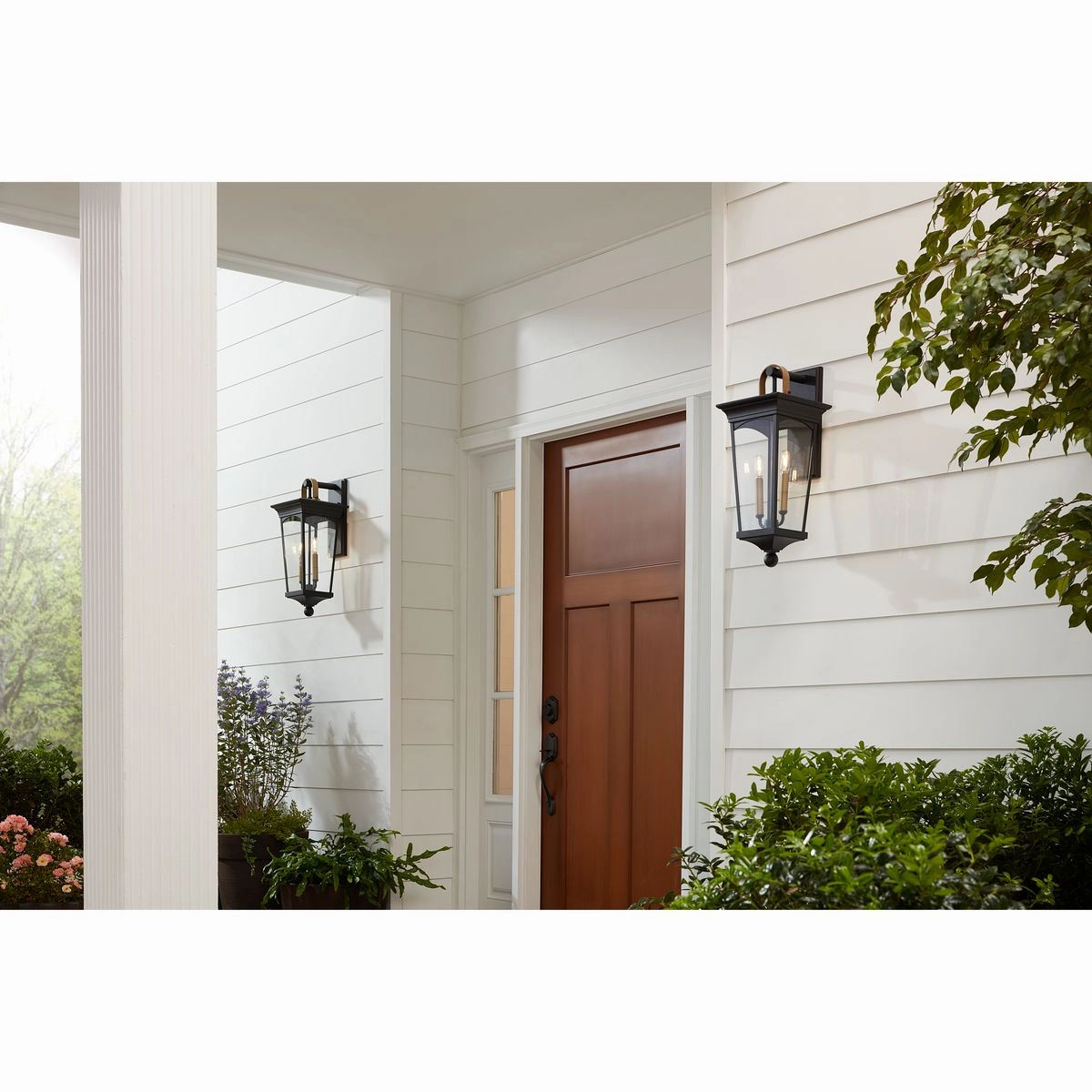 Chatsworth Two Light Wall Lantern Black