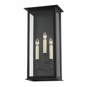 Chauncey Three Light Outdoor Wall Sconce Textured BlackOutdoor wall sconces with motion sensor