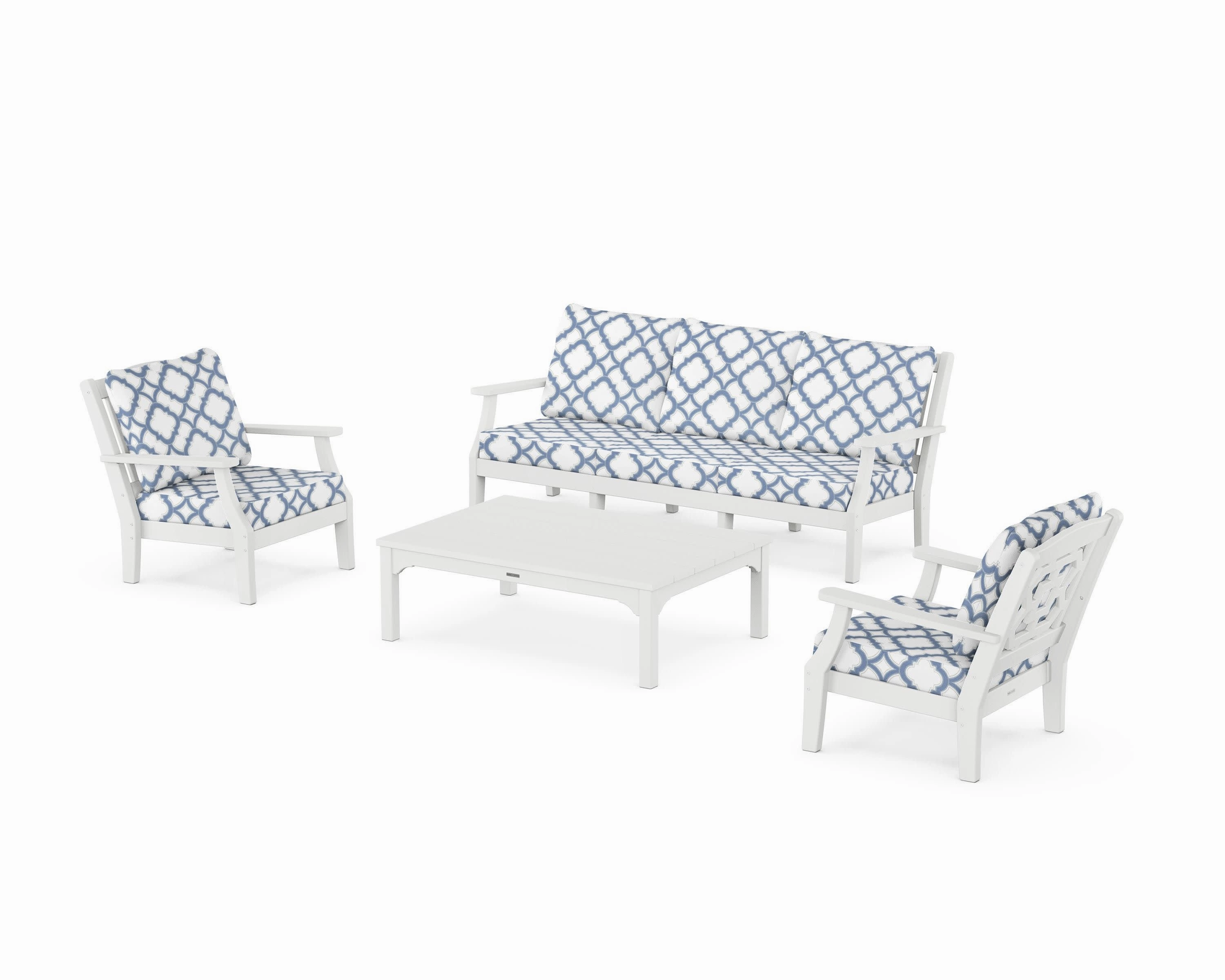 Chinoiserie 4-Piece Deep Seating Set with Sofa