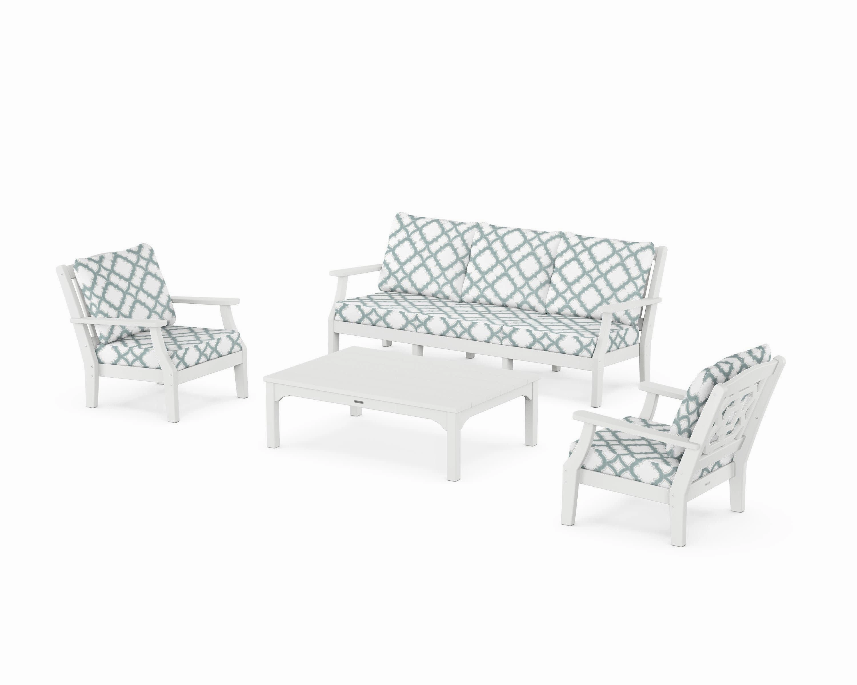 Chinoiserie 4-Piece Deep Seating Set with Sofa