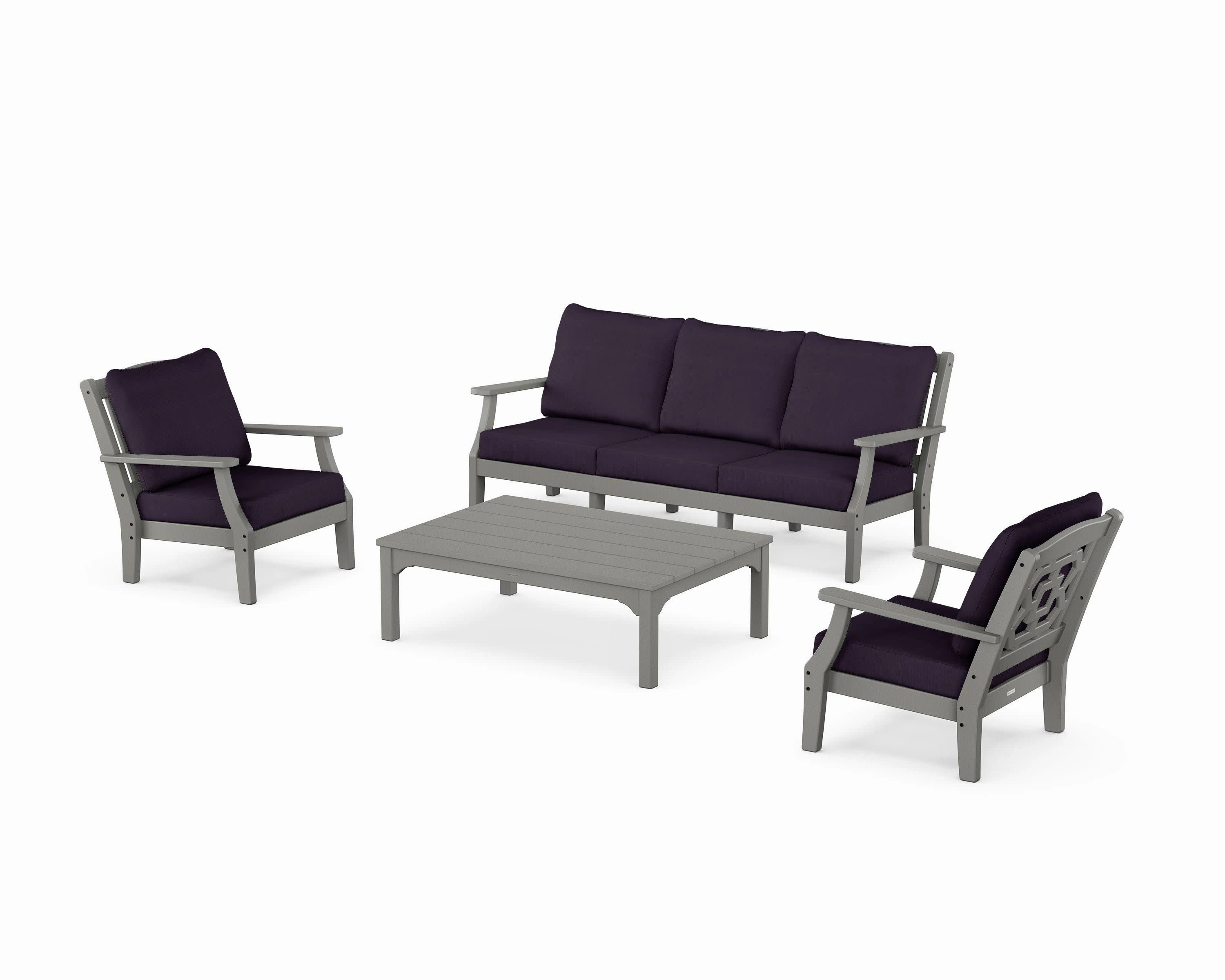 Chinoiserie 4-Piece Deep Seating Set with Sofa