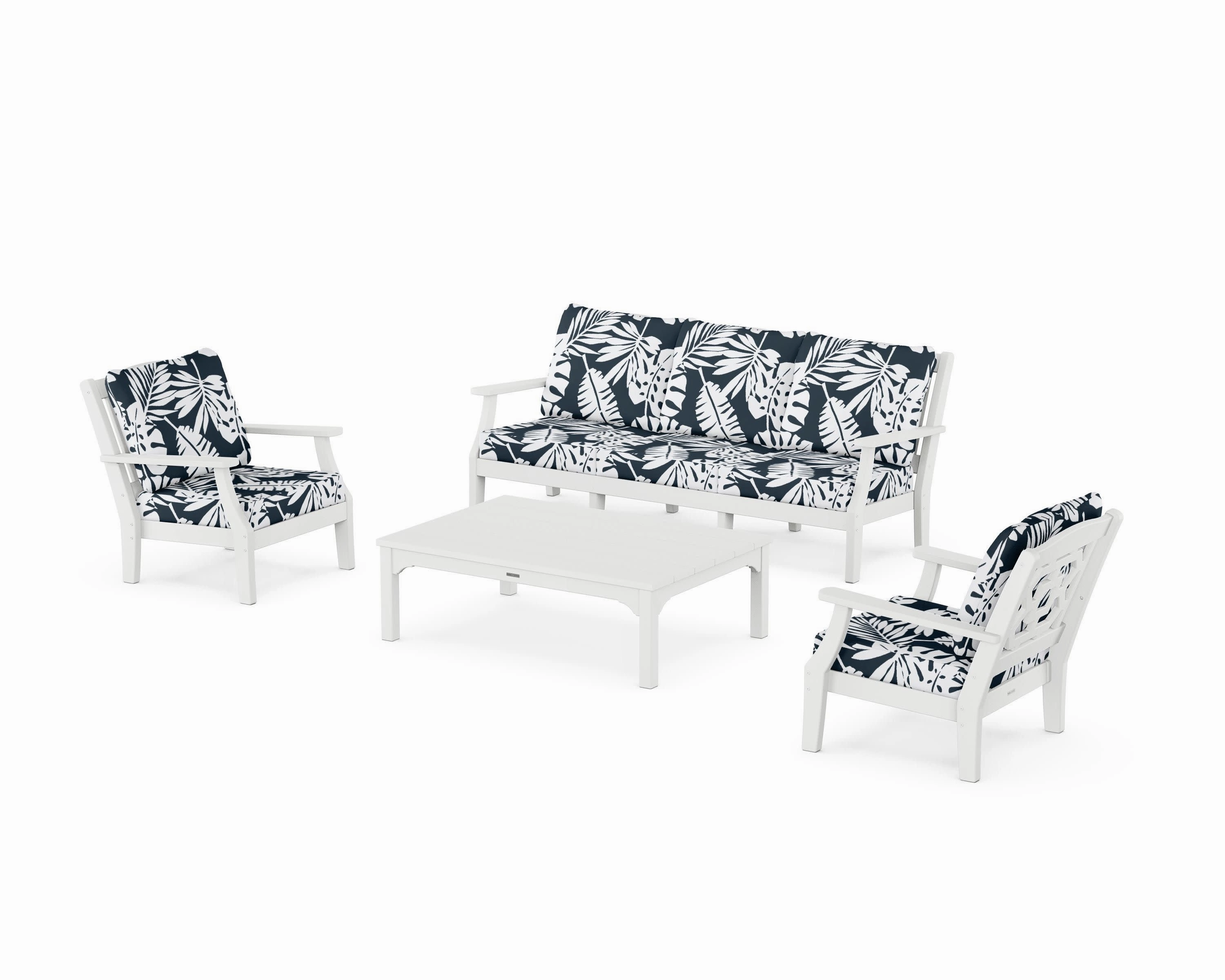 Chinoiserie 4-Piece Deep Seating Set with Sofa
