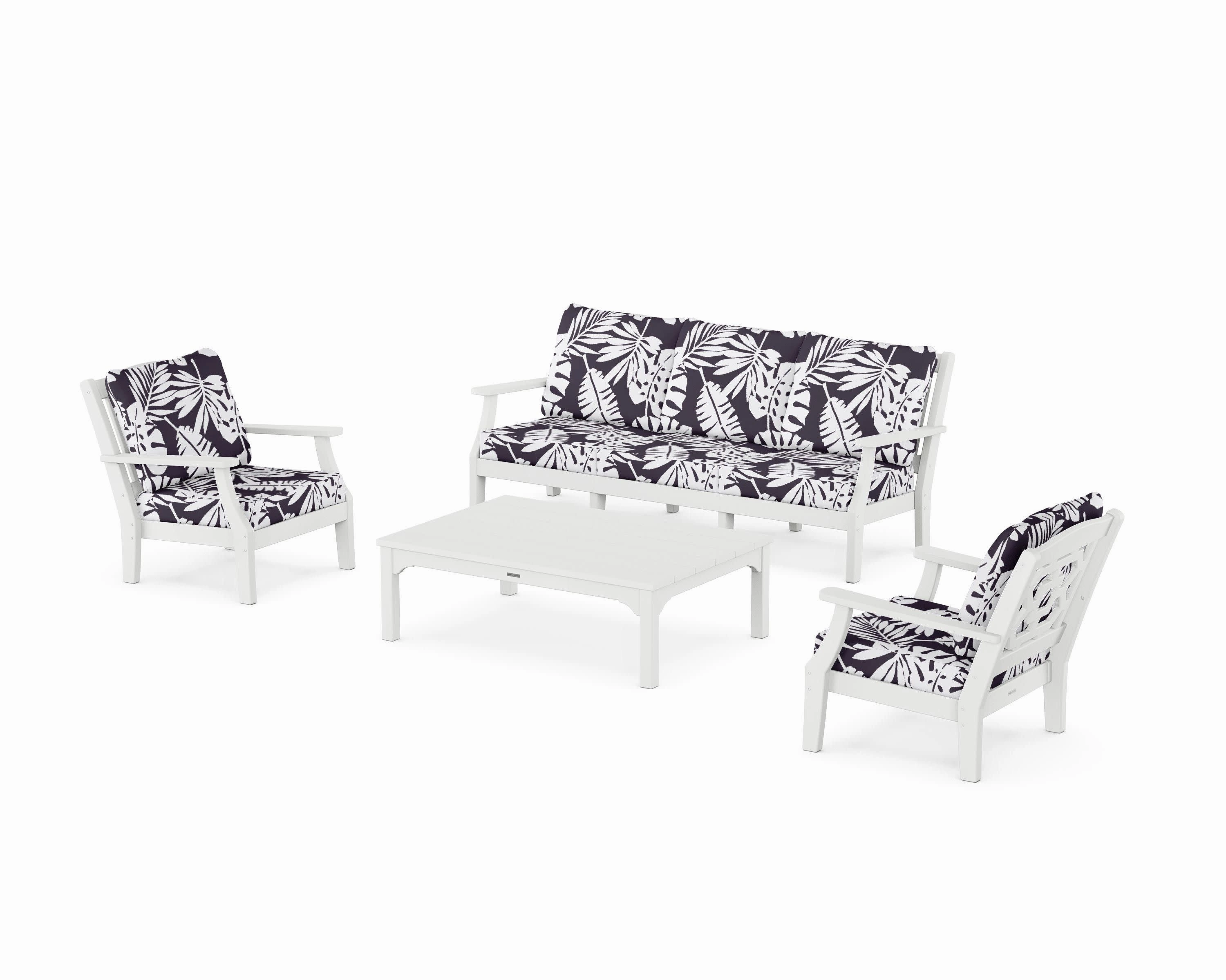 Chinoiserie 4-Piece Deep Seating Set with Sofa