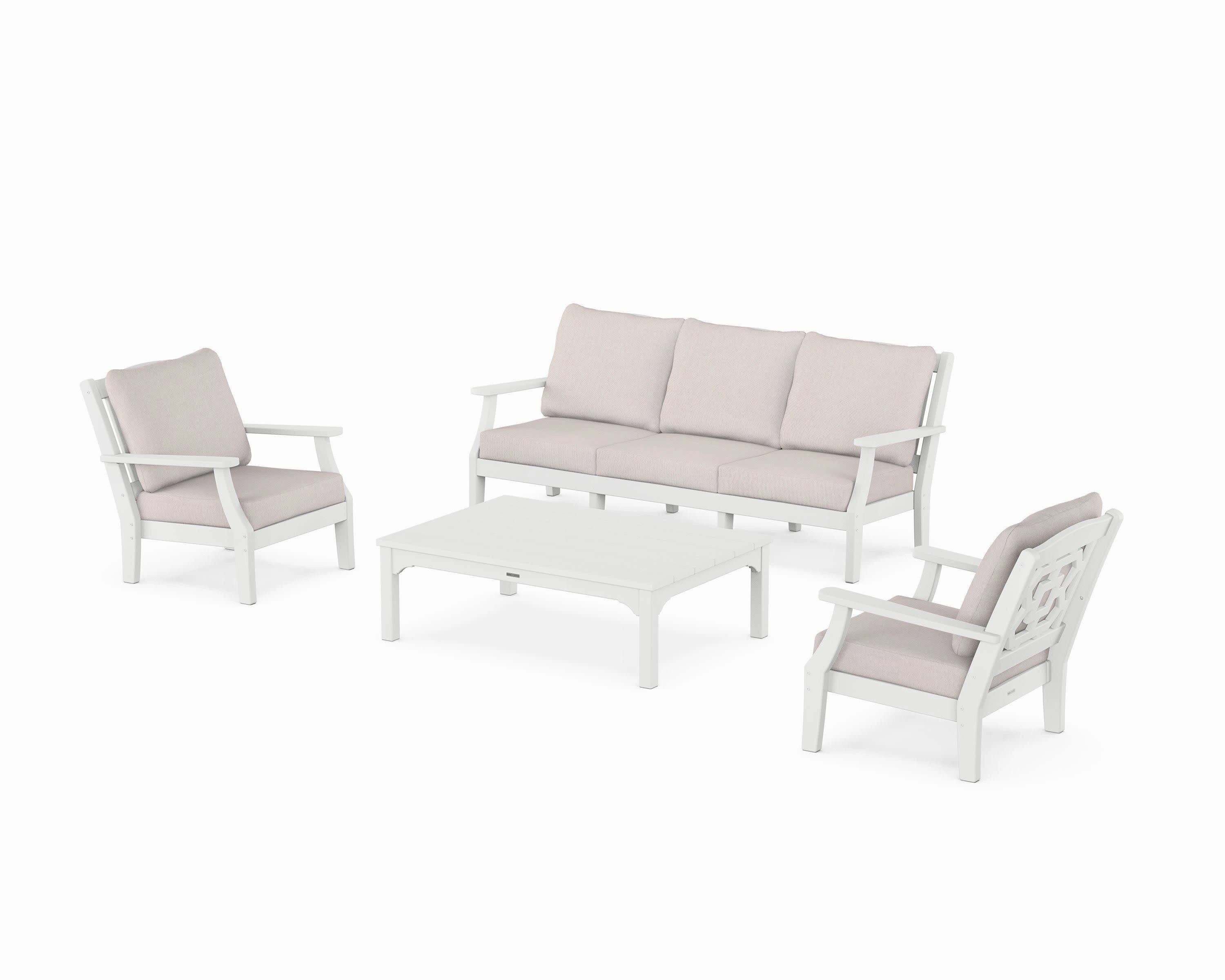 Chinoiserie 4-Piece Deep Seating Set with Sofa