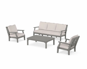 Chinoiserie 4-Piece Deep Seating Set with Sofaoutdoor patio dining furniture set