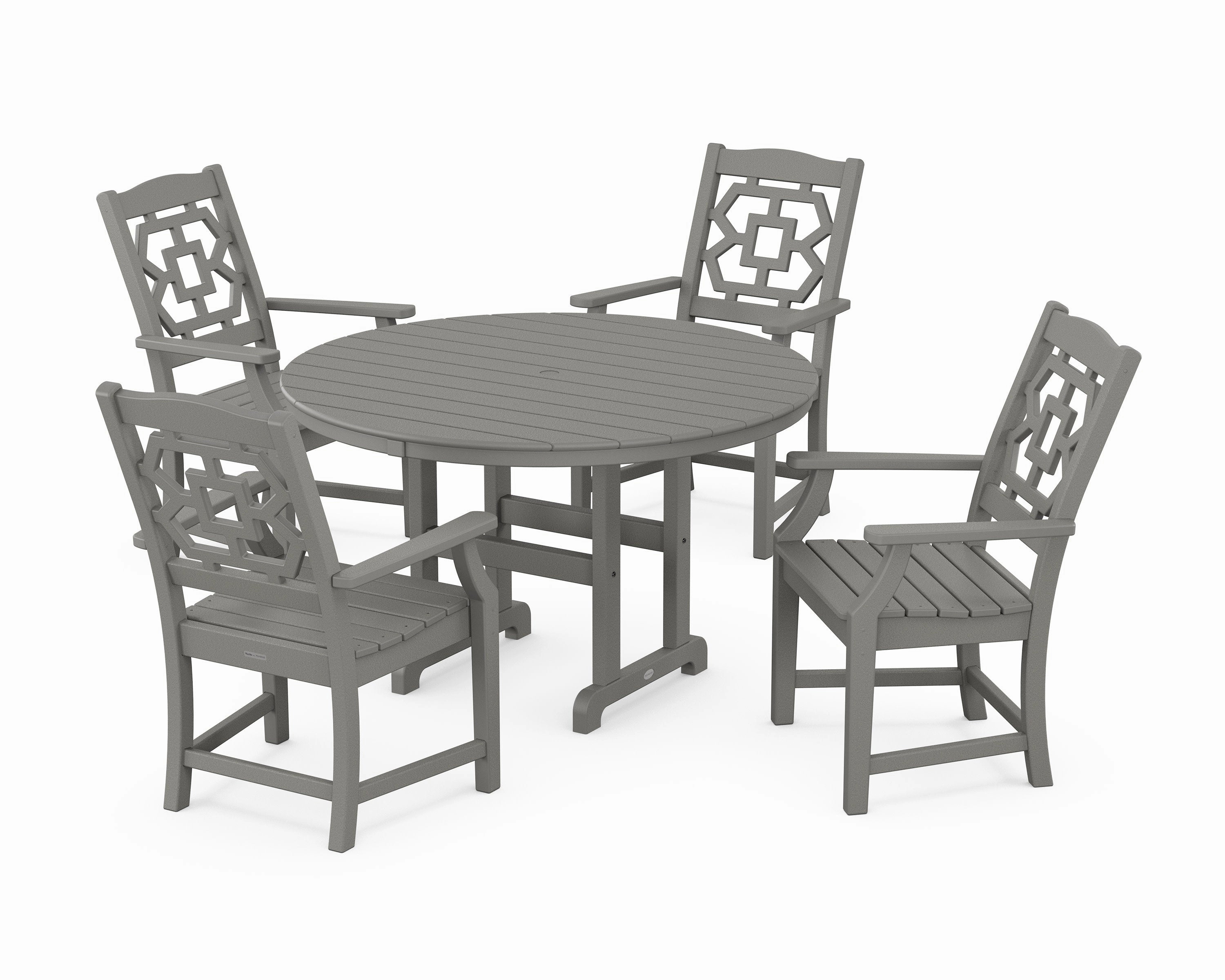 Chinoiserie 5-Piece Round Farmhouse Dining Setoutdoor patio furniture set