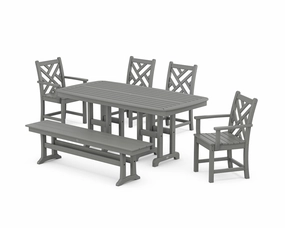 Chippendale 6-Piece Dining Set with Benchoutdoor patio furniture set