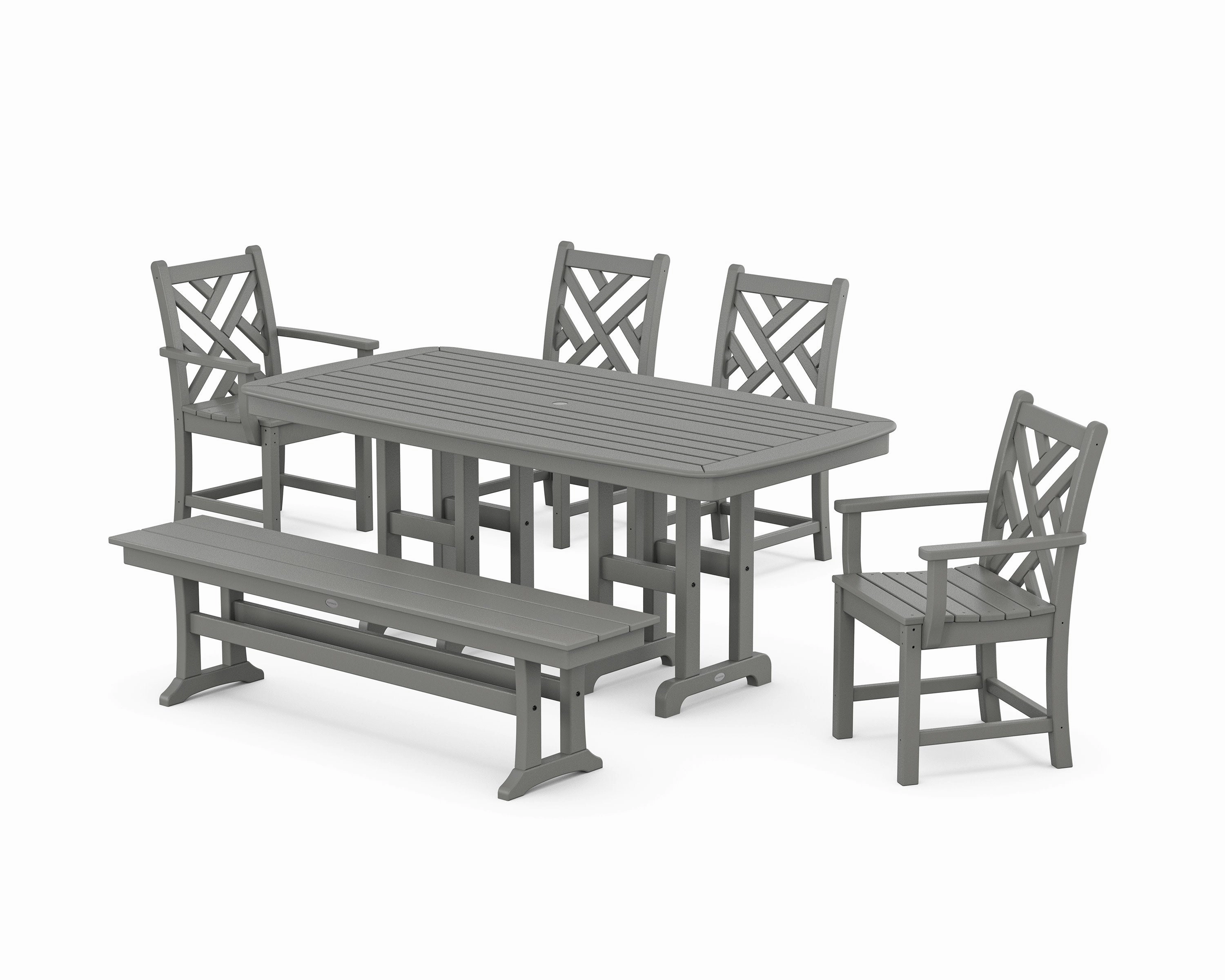 Chippendale 6-Piece Dining Set with Benchoutdoor patio furniture set