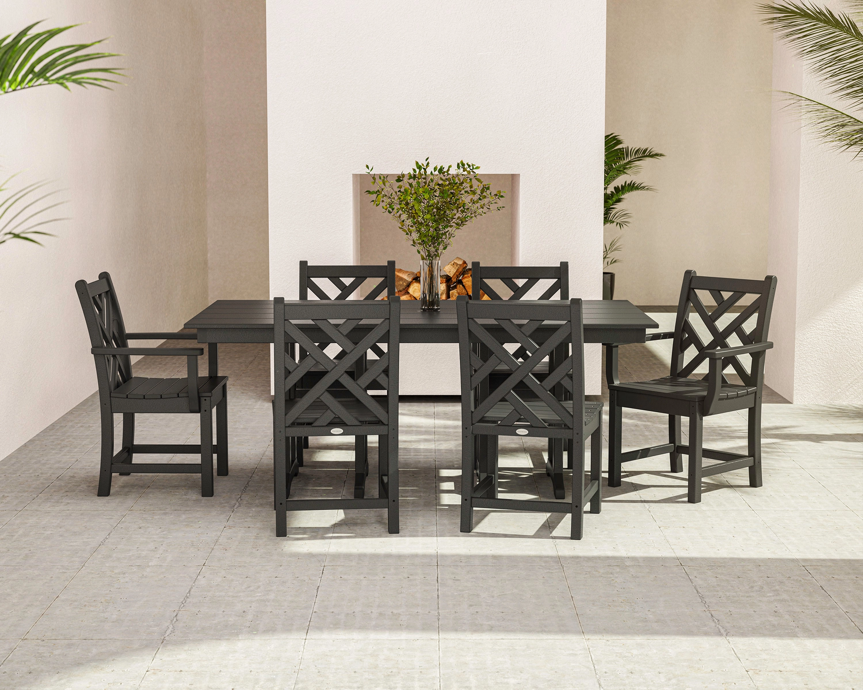 Chippendale 7-Piece Farmhouse Dining Set