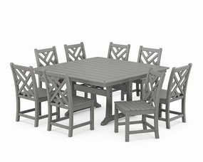 Chippendale 9-Piece Nautical Trestle Dining Setoutdoor patio furniture set