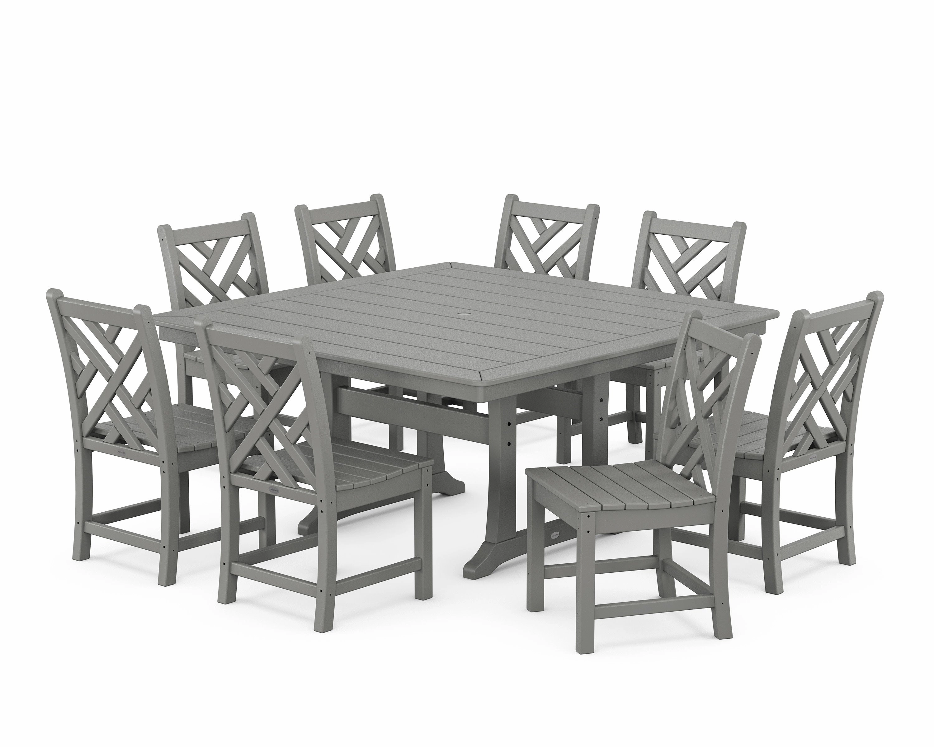 Chippendale 9-Piece Nautical Trestle Dining Setoutdoor patio furniture set
