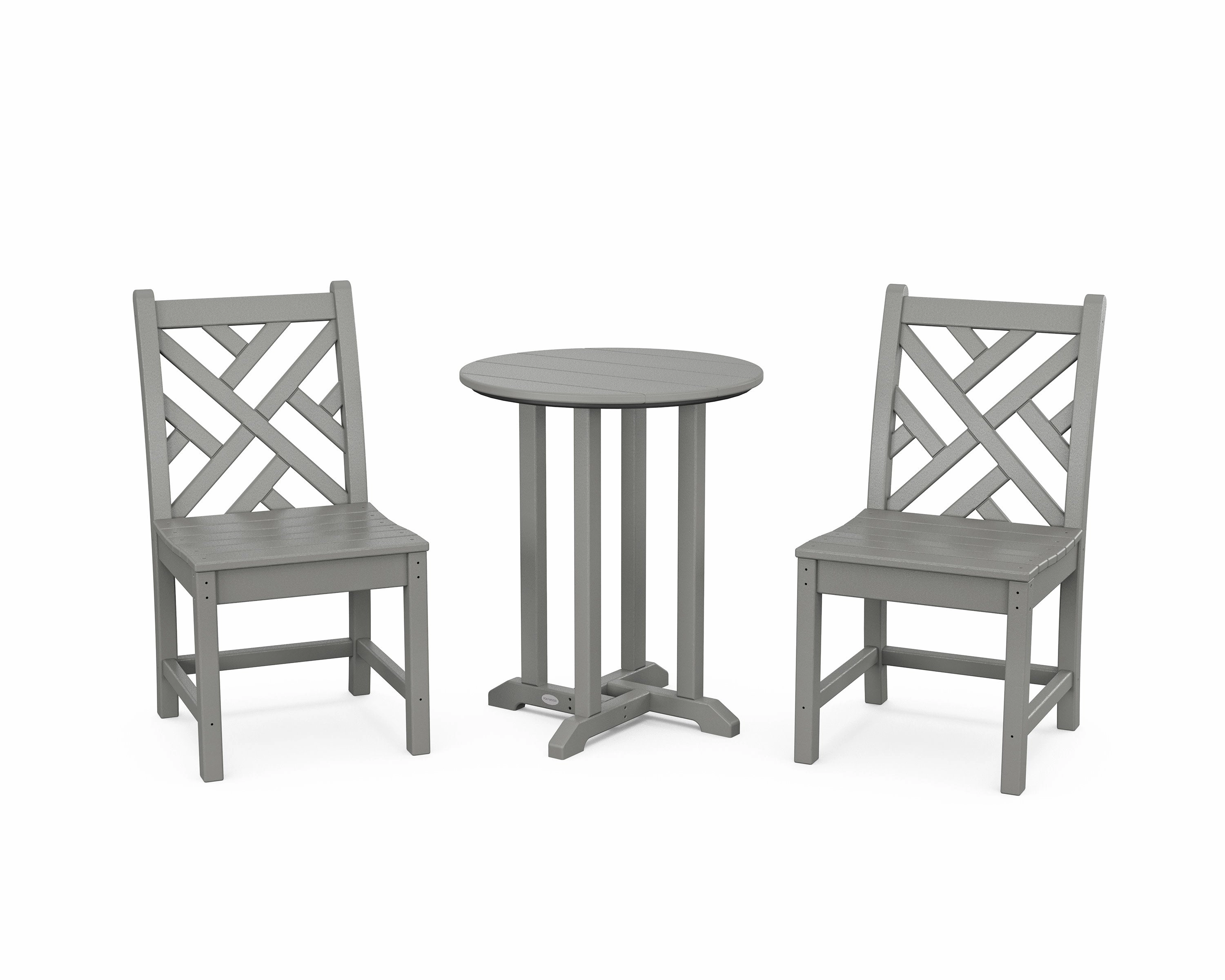 Chippendale Side Chair 3-Piece Round Bistro Dining Setoutdoor patio furniture set