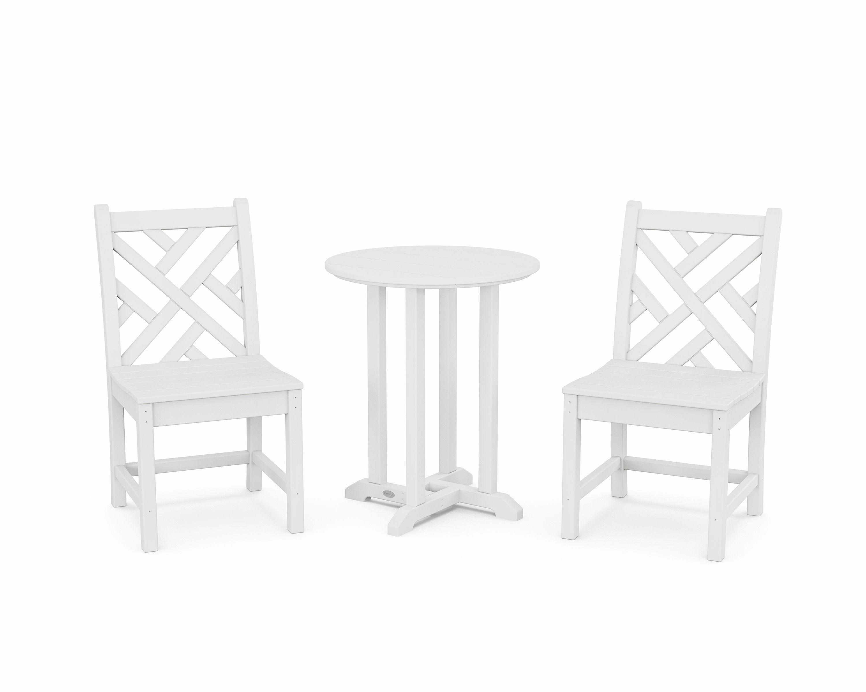 Chippendale Side Chair 3-Piece Round Bistro Dining Set