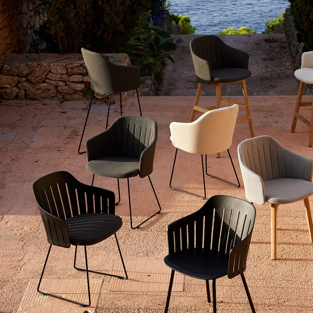 Choice Outdoor Bar Chair - Wood Base - w/ Seat Cushion