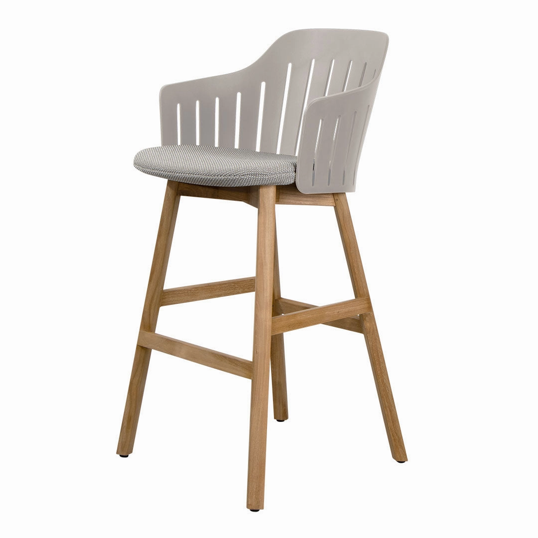 Choice Outdoor Bar Chair - Wood Base - w/ Seat Cushion