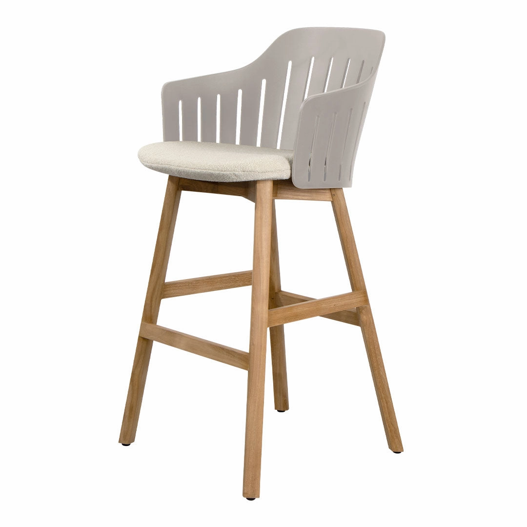 Choice Outdoor Bar Chair - Wood Base - w/ Seat Cushion