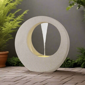 Circular Water Feature White - Smalloutdoor garden decorative ornaments