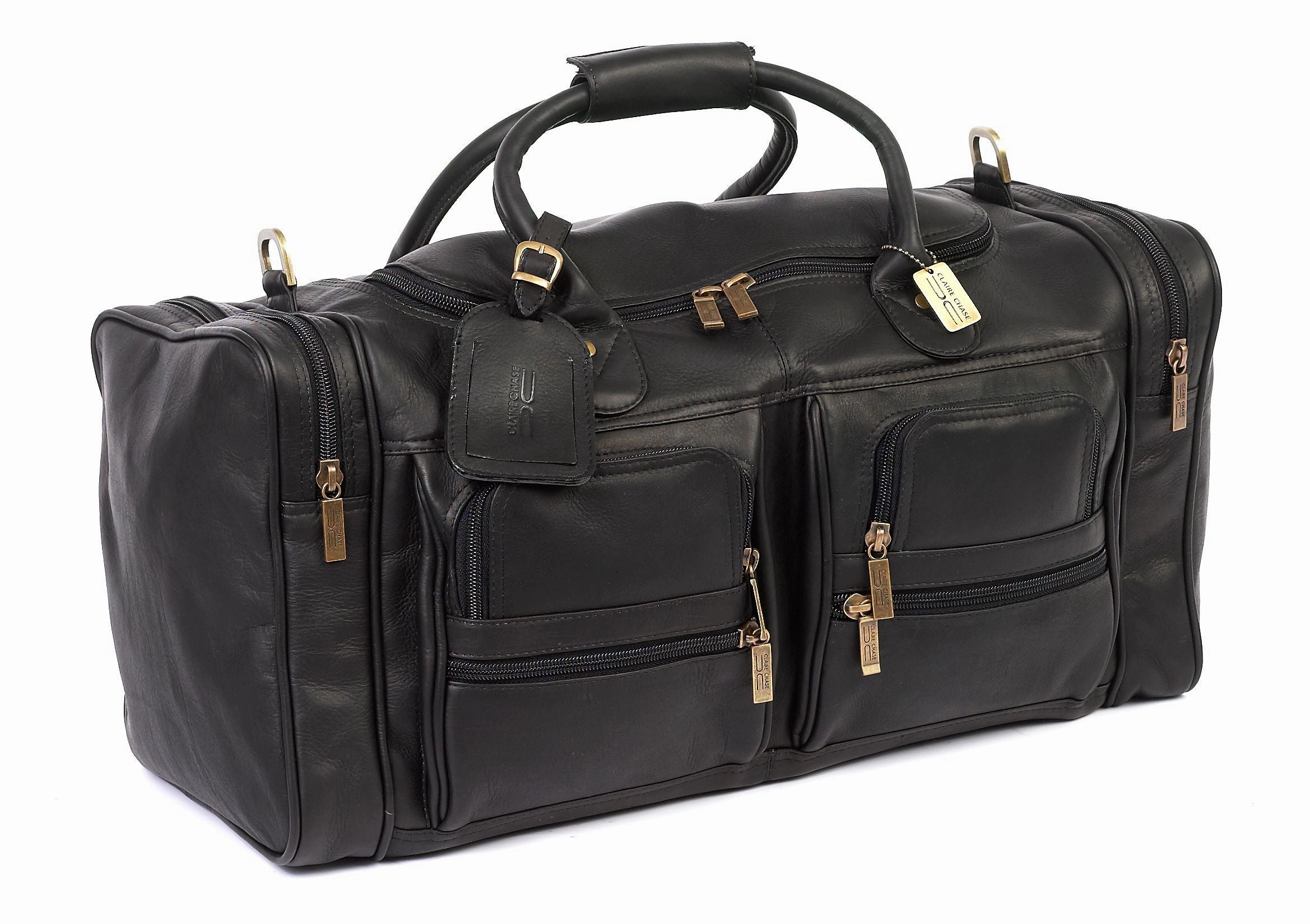 Claire Chase Executive Leather Sports Duffel Bag Grab Your Savings