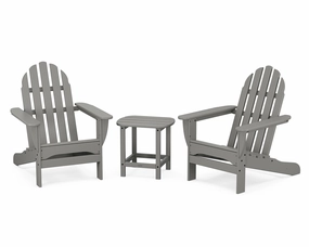 Classic Adirondack 3-Piece Set with South Beach 18" Side Tableoutdoor patio dining furniture set