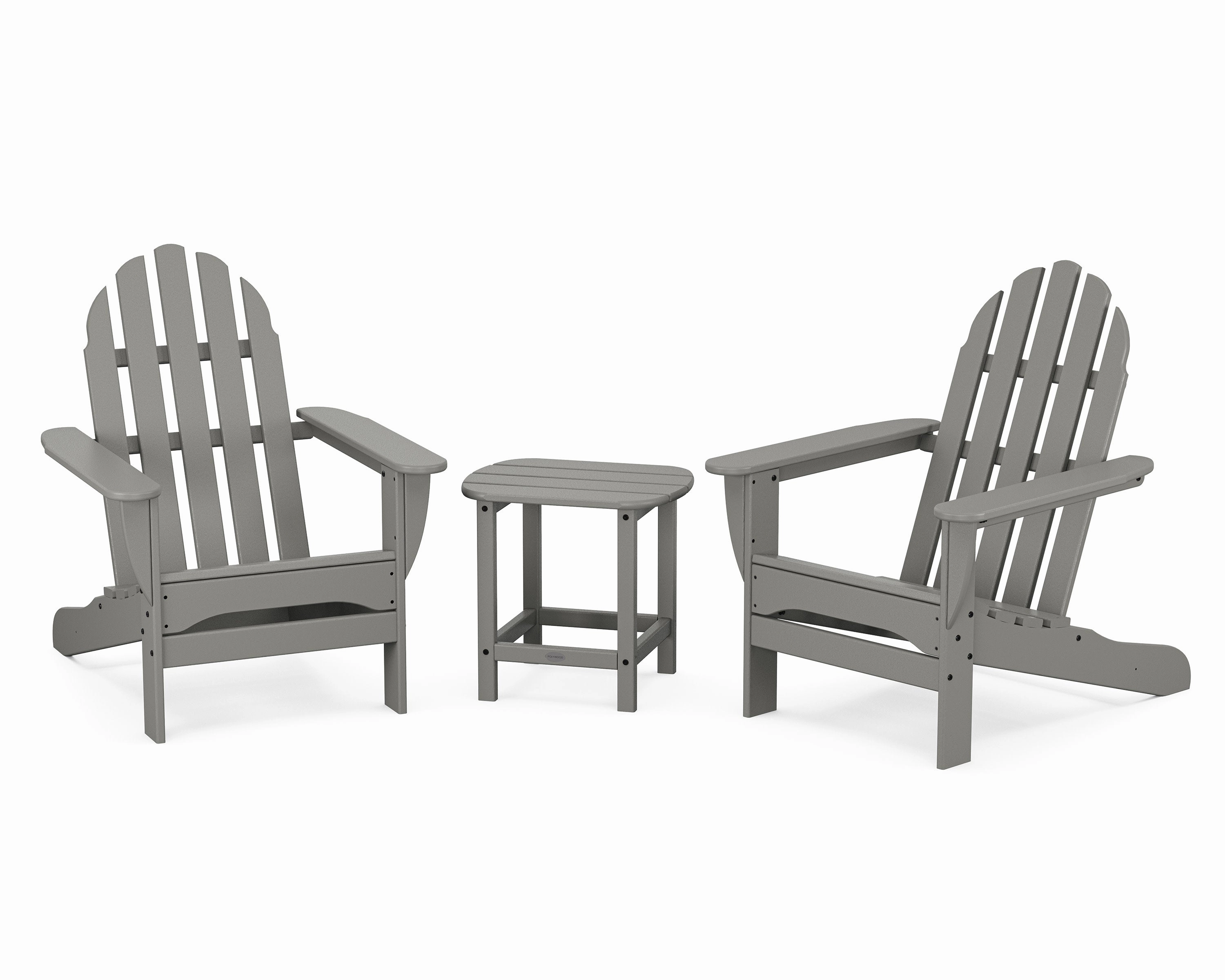 Classic Adirondack 3-Piece Set with South Beach 18" Side Tableoutdoor patio dining furniture set