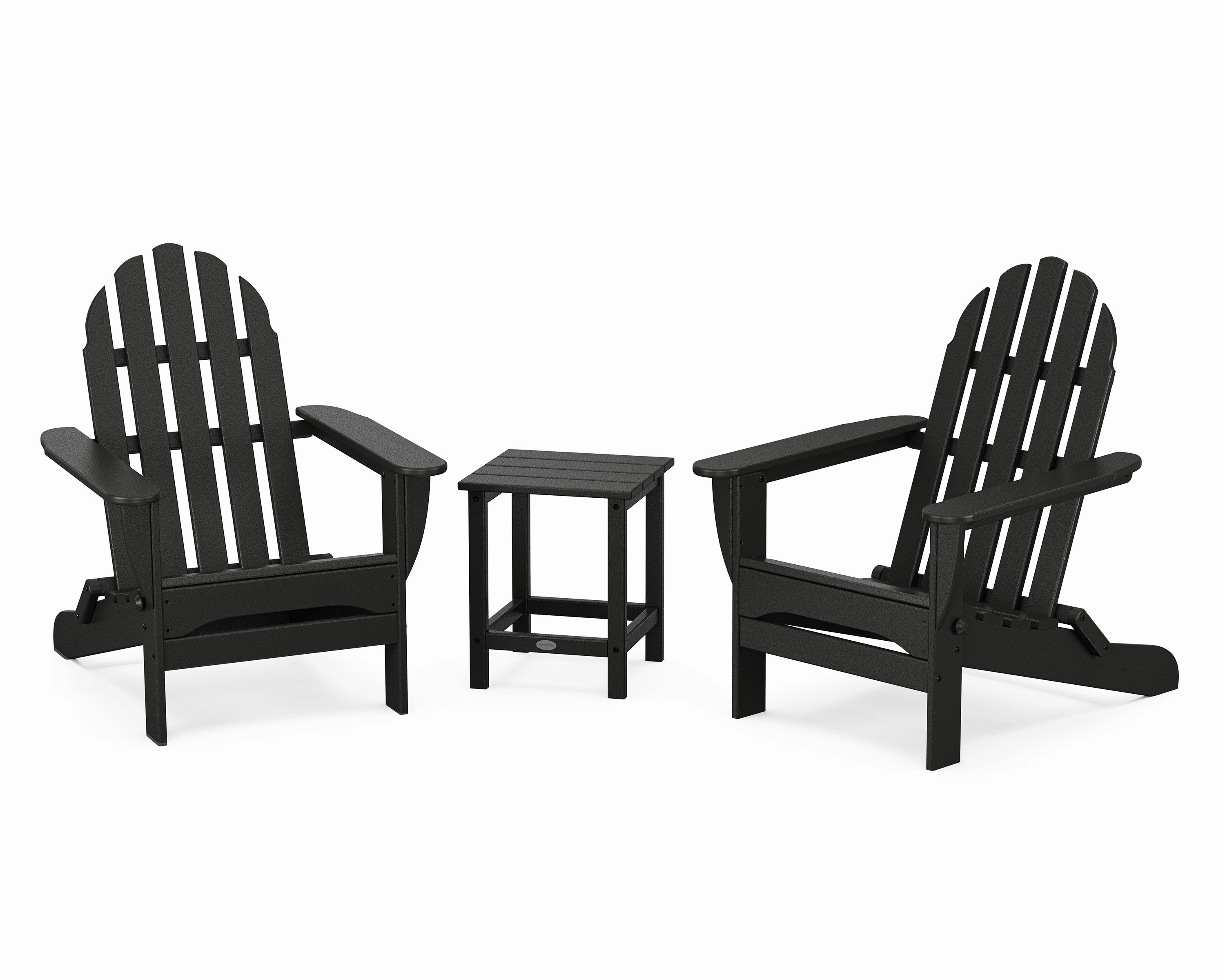 Classic Folding Adirondack 3-Piece Set with Long Island 18" Side Table