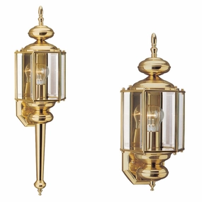Classico One Light Outdoor Wall Lantern Polished BrassOutdoor wall sconces with motion sensor