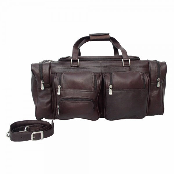 Piel Leather 24" Duffel Bag With Pockets Shop Save Today Exclusive Online Offer