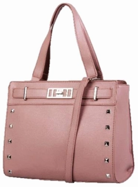 Deal of the Day Save Today Only Pierre Cardin Abbey Studded Satchel Handbag | Pink