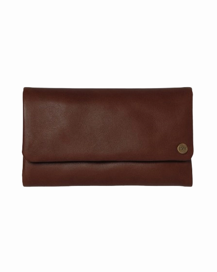Special Steal Event Stitch & Hide Leather Paiget Snap Closure Wallet Mocha Brown