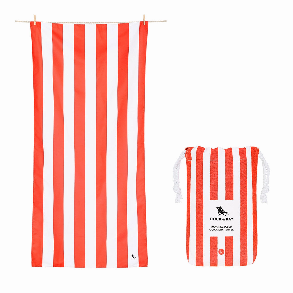 Dock & Bay Beach Towel Cabana Collection L 100% Recycled Waikiki Coral Shop the Savings