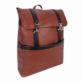 Mcklein 17" Leather Two-Tone Flap-Over Laptop & Tablet Backpack Shop Todays Picks Last Chance Offer