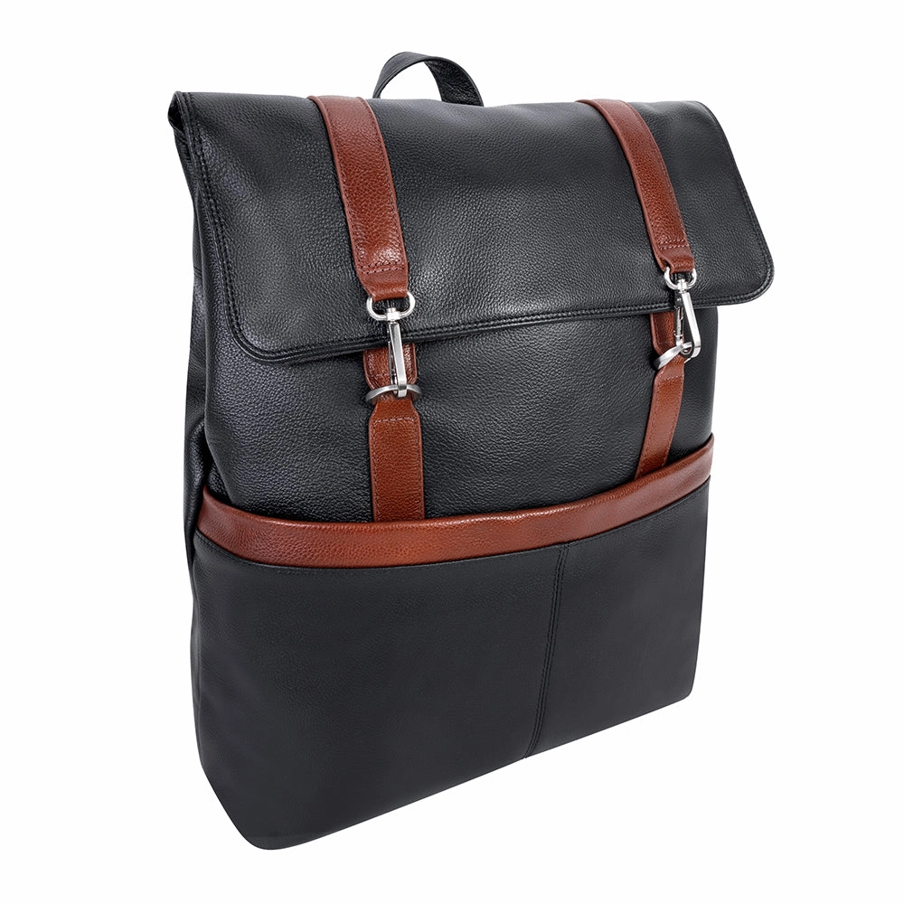 Shop Save Big Save Today Only Mcklein 17" Leather Two-Tone Flap-Over Laptop & Tablet Backpack