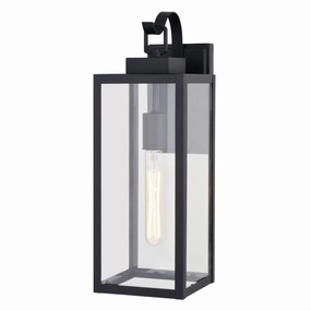 Clinton One Light Outdoor Wall Mount Matte BlackOutdoor wall sconces with motion sensor