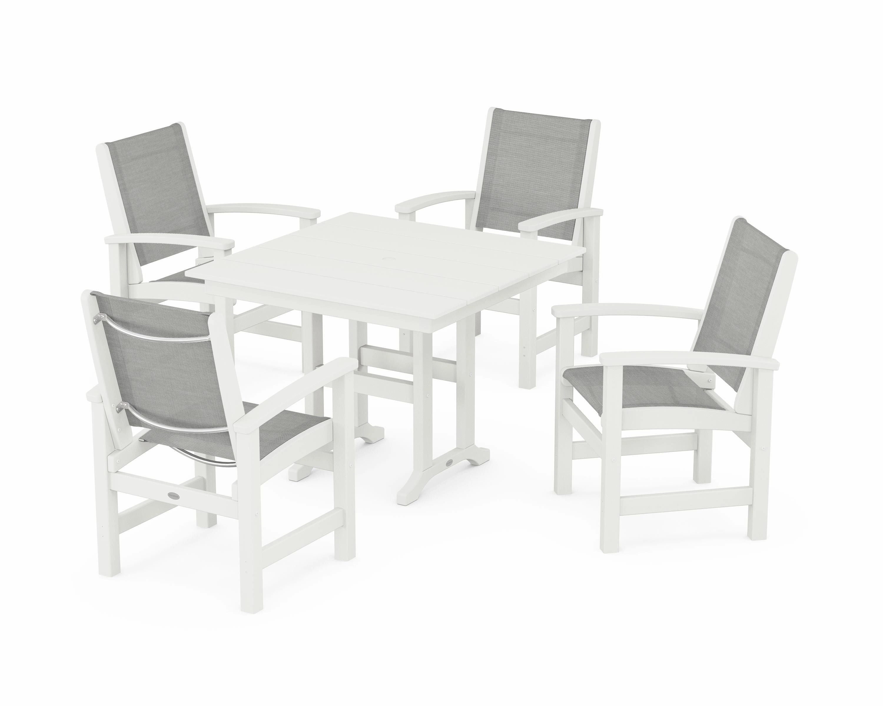 Coastal 5-Piece Farmhouse Dining Set