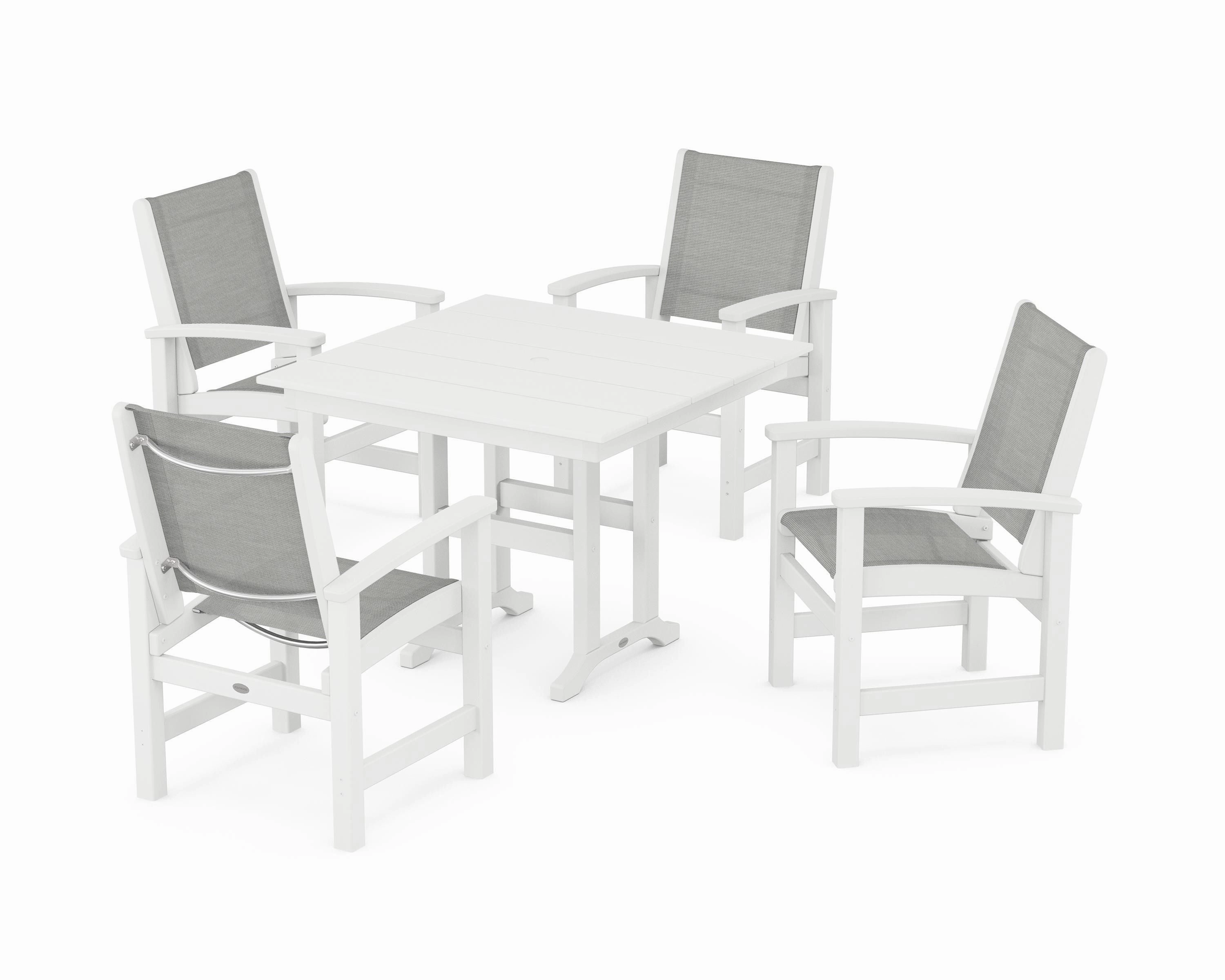 Coastal 5-Piece Farmhouse Dining Set