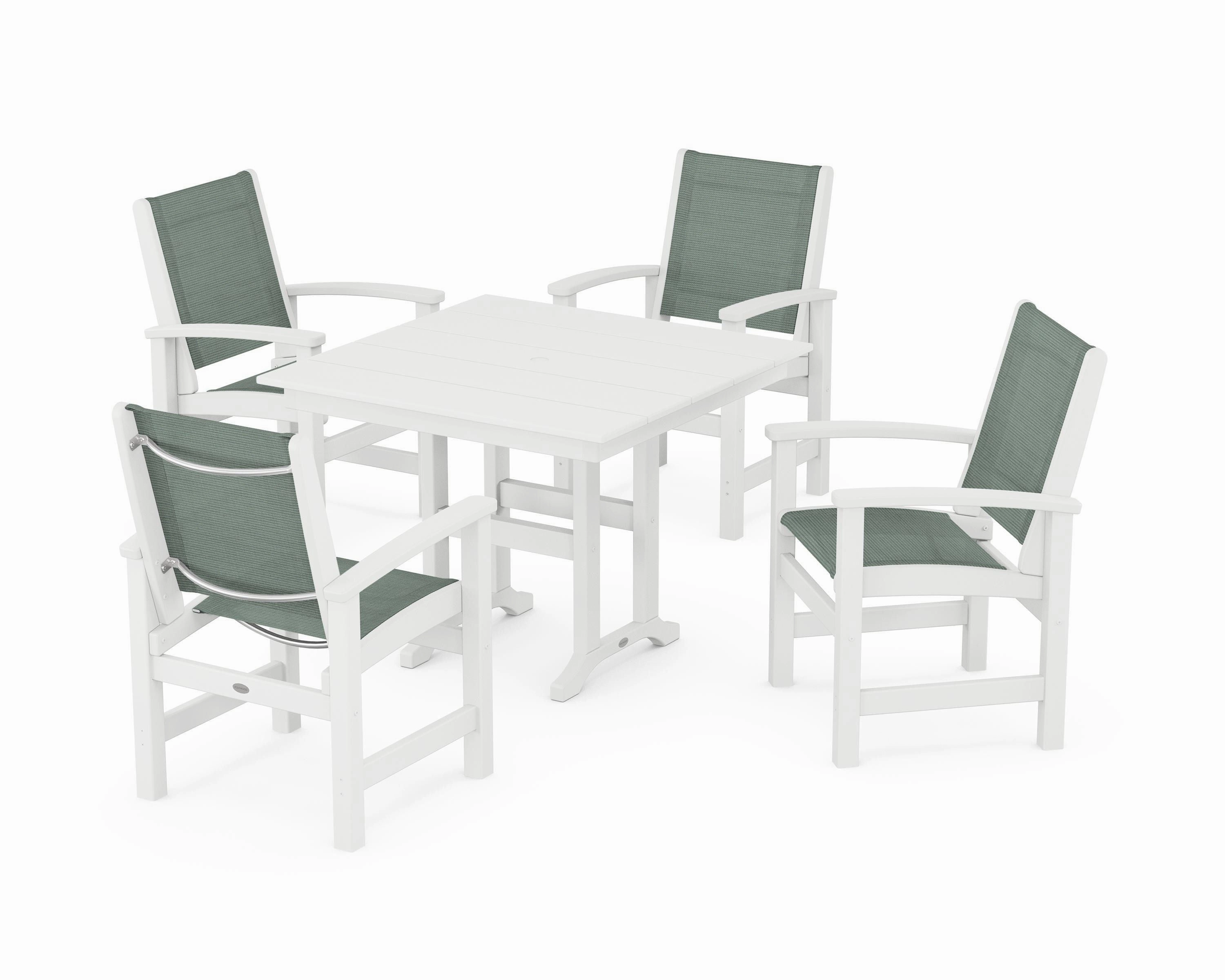 Coastal 5-Piece Farmhouse Dining Set