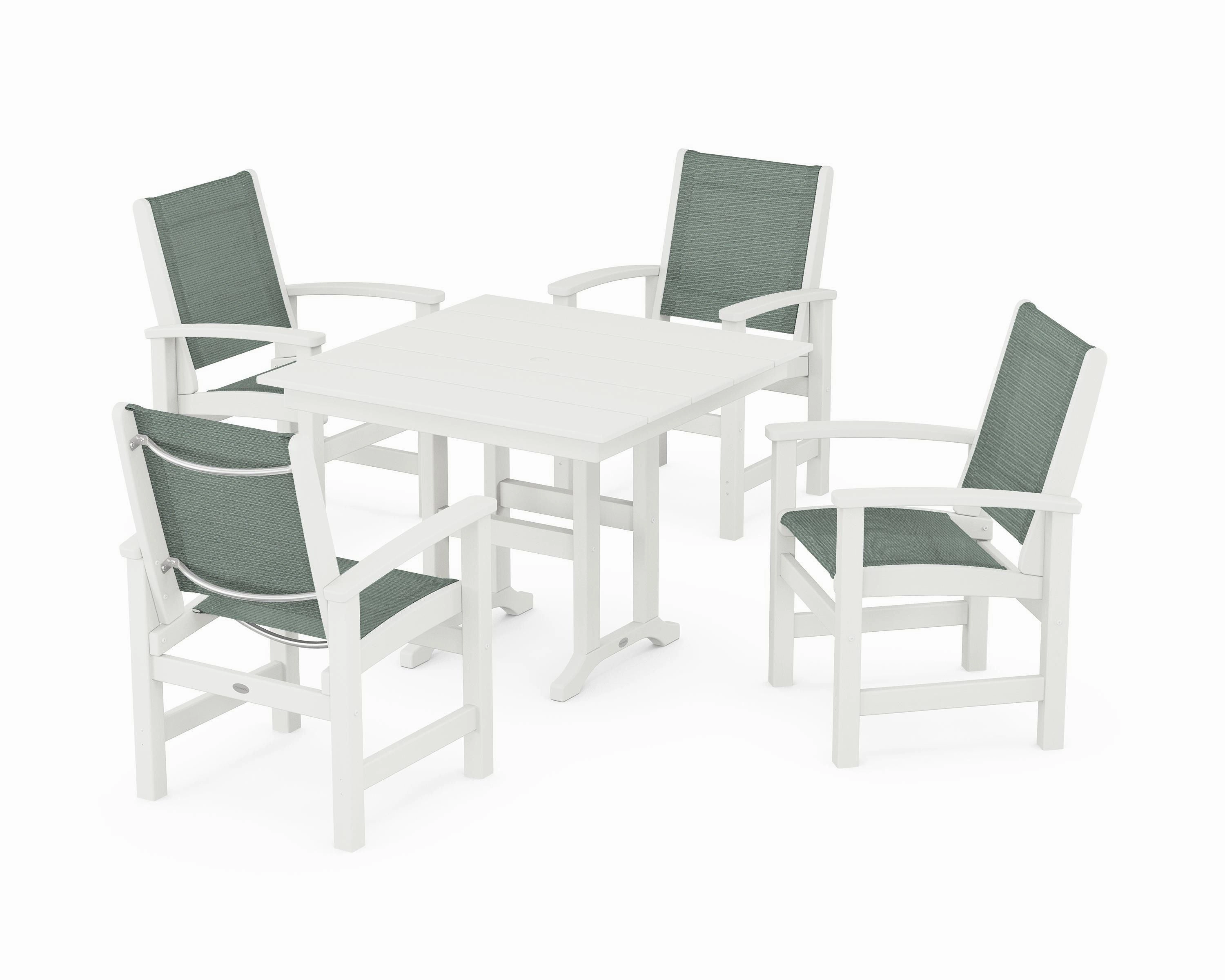 Coastal 5-Piece Farmhouse Dining Set