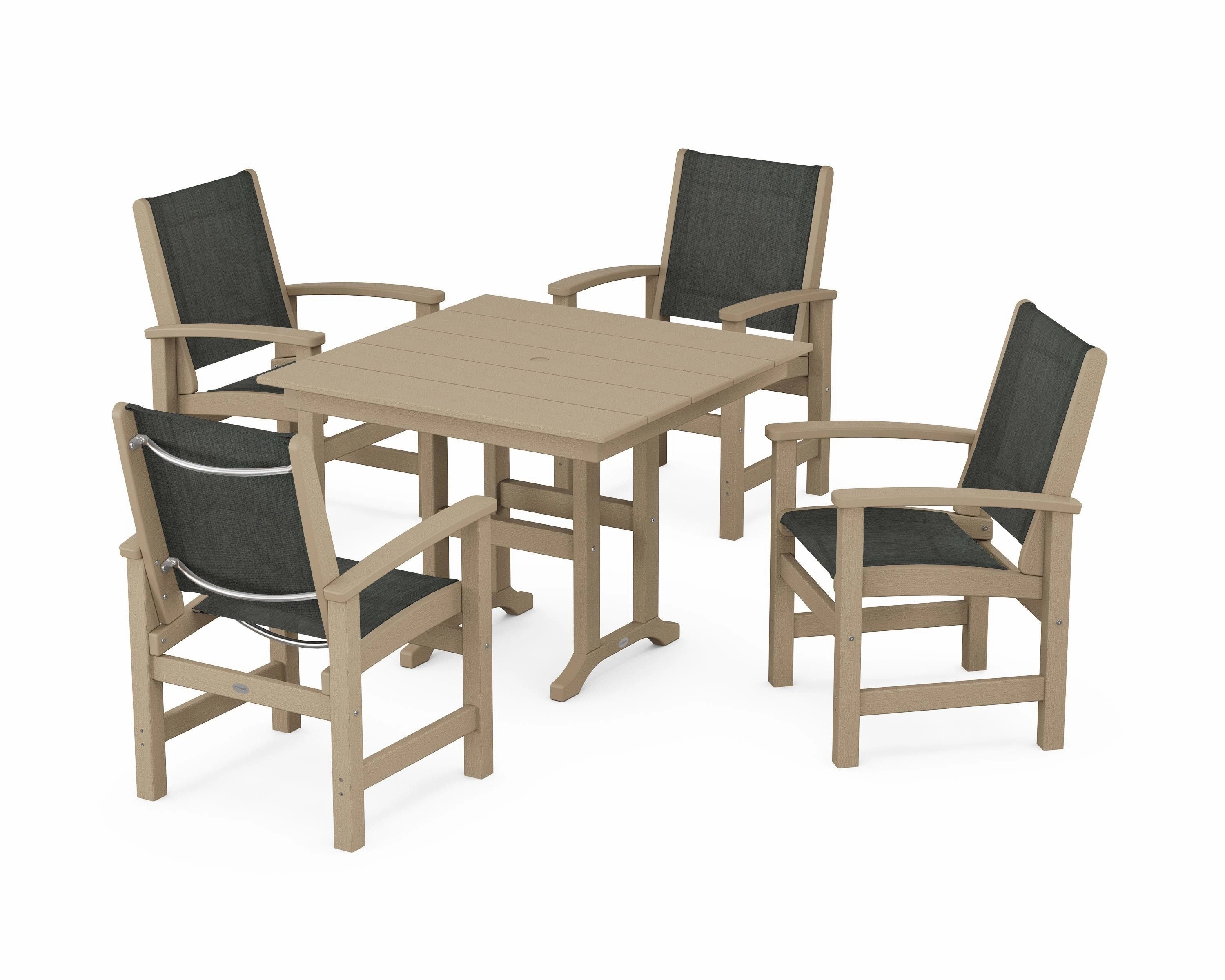 Coastal 5-Piece Farmhouse Dining Set