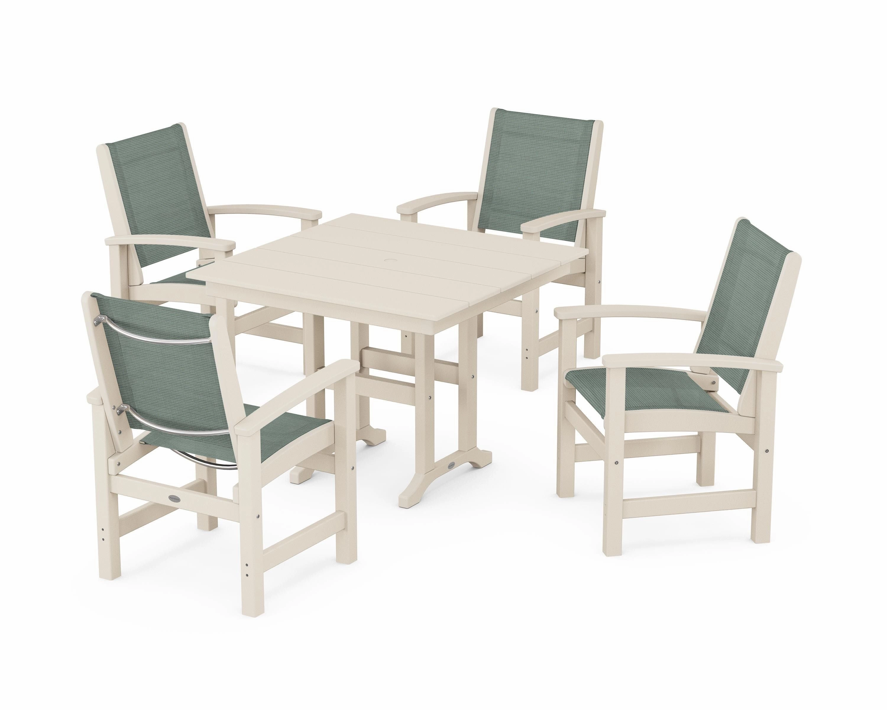 Coastal 5-Piece Farmhouse Dining Set