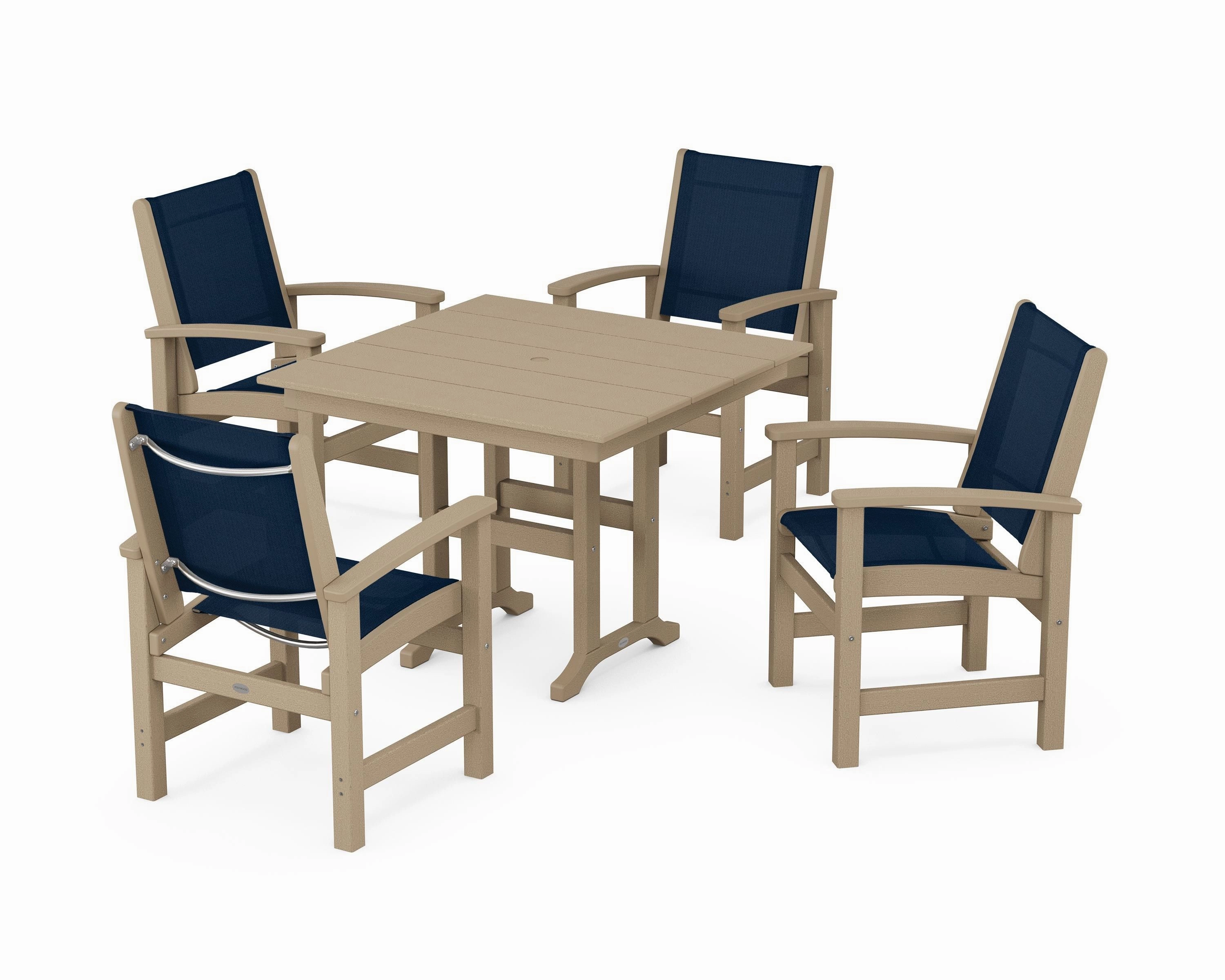 Coastal 5-Piece Farmhouse Dining Set