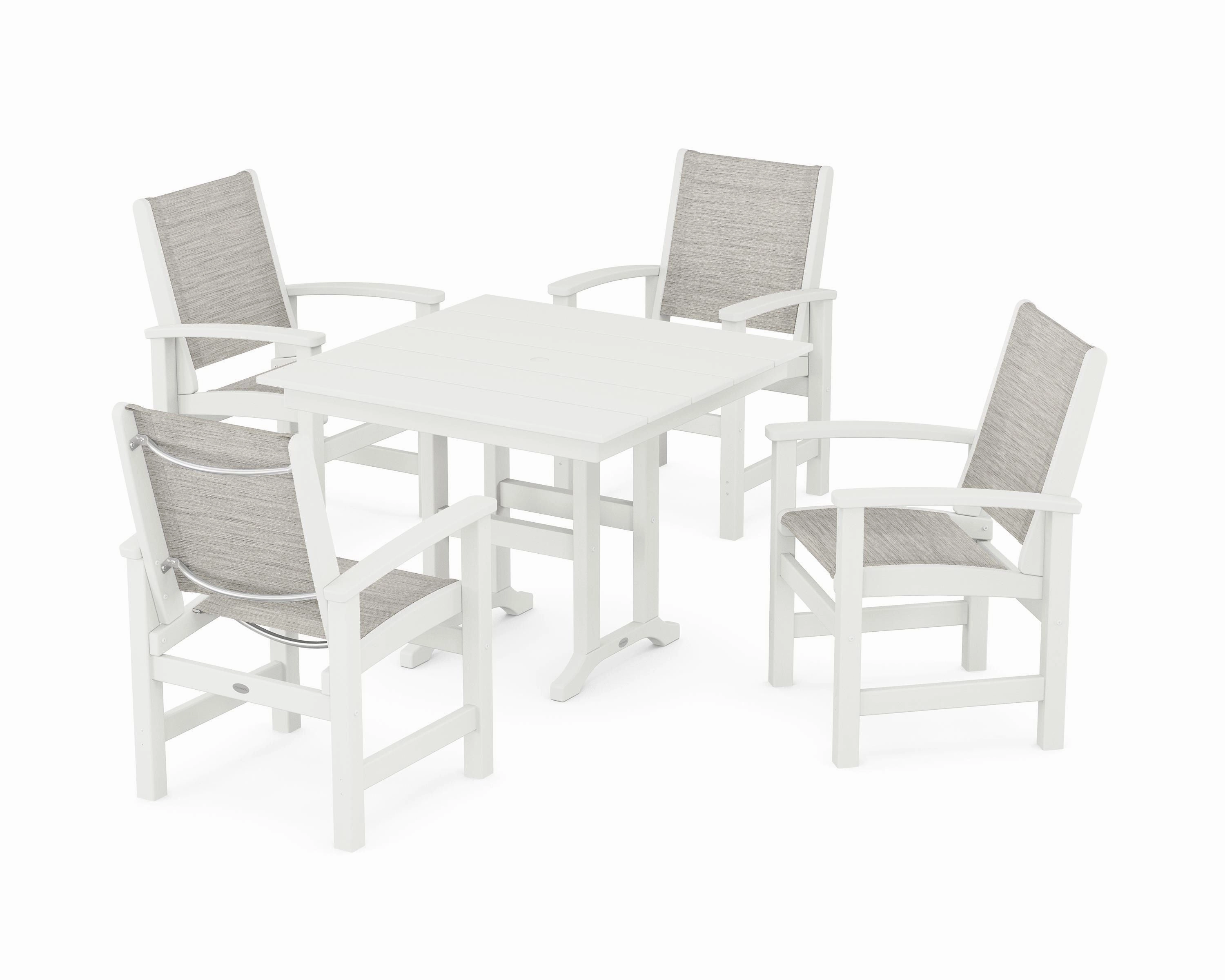 Coastal 5-Piece Farmhouse Dining Set