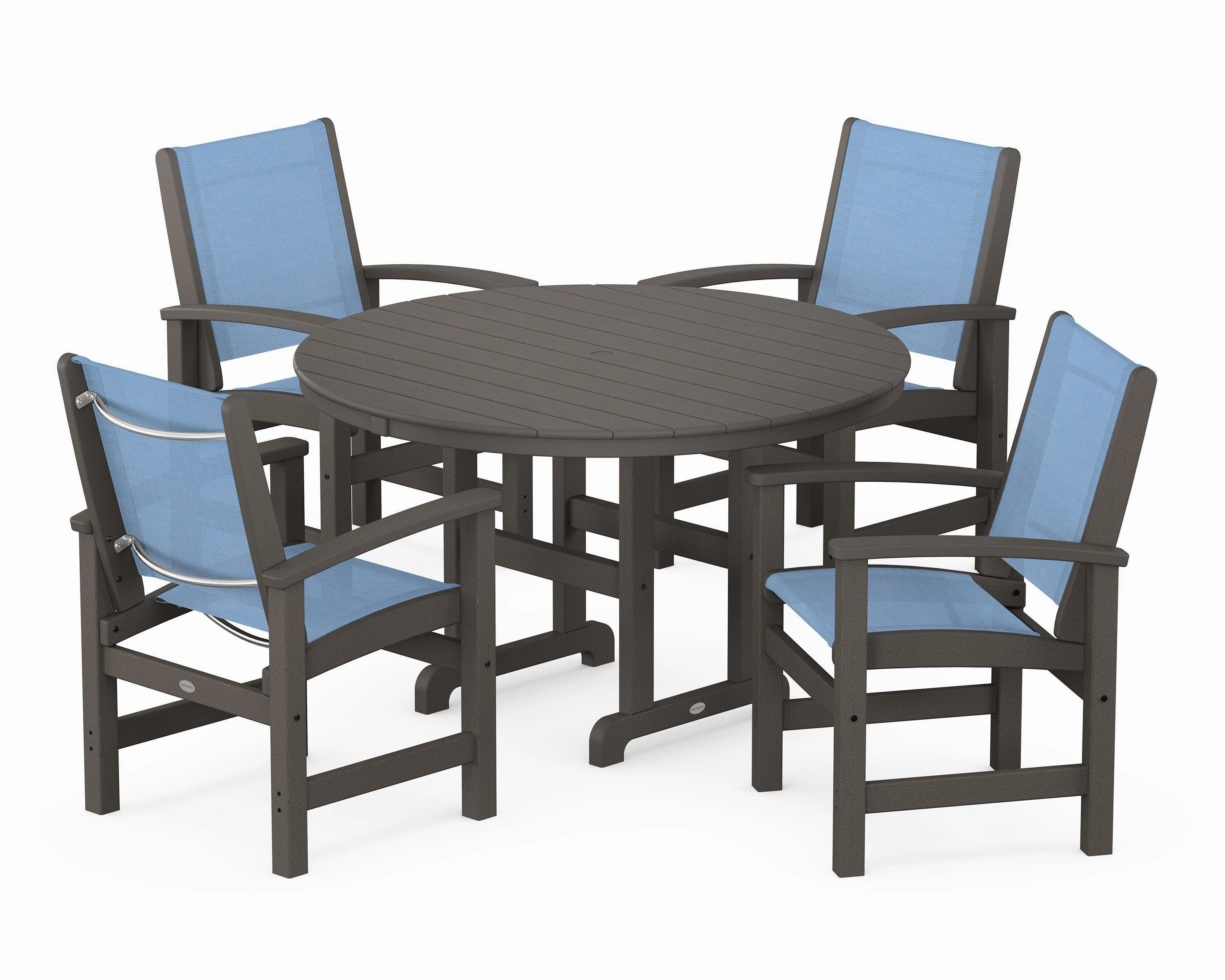 Coastal 5-Piece Round Farmhouse Dining Set