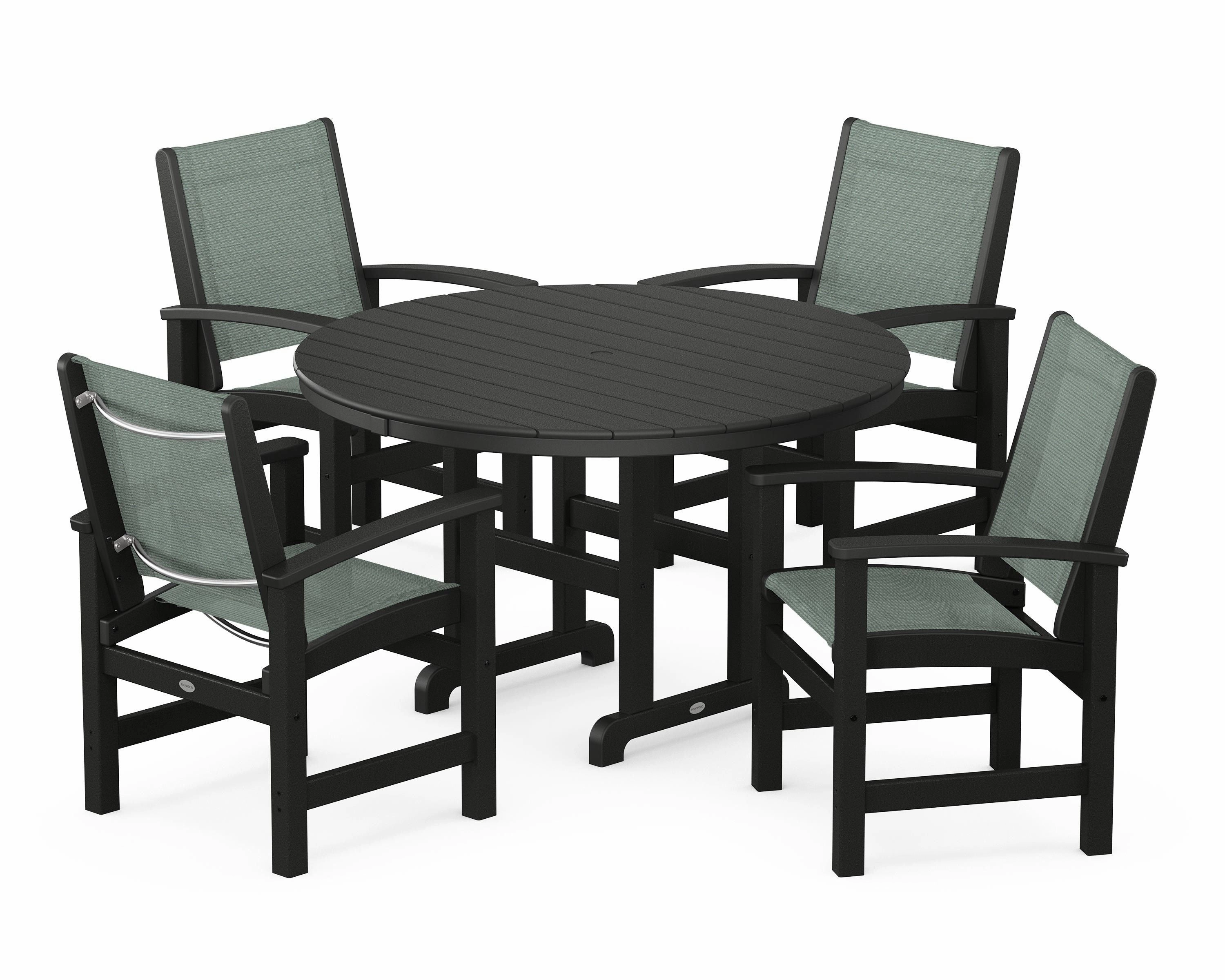 Coastal 5-Piece Round Farmhouse Dining Set