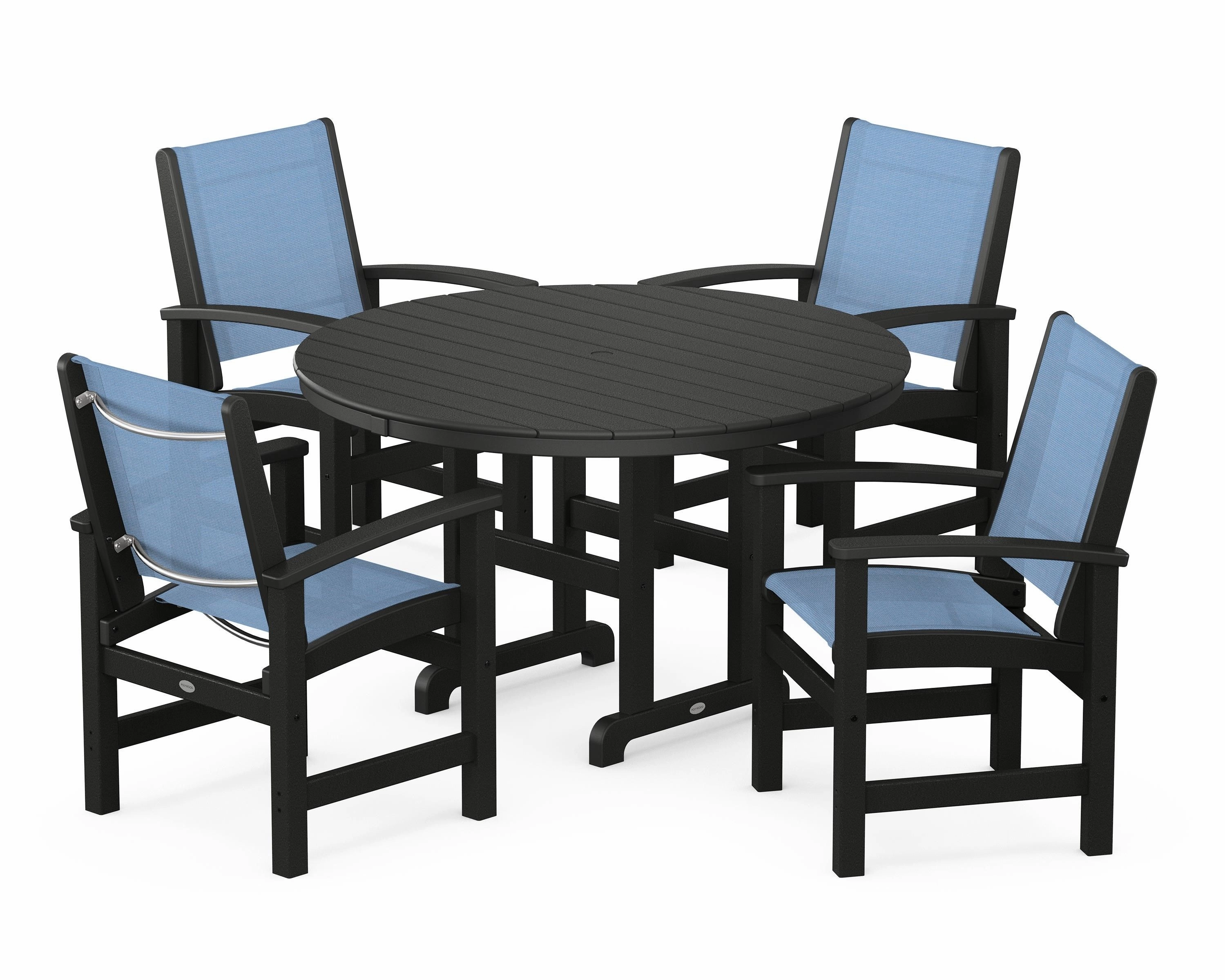 Coastal 5-Piece Round Farmhouse Dining Set