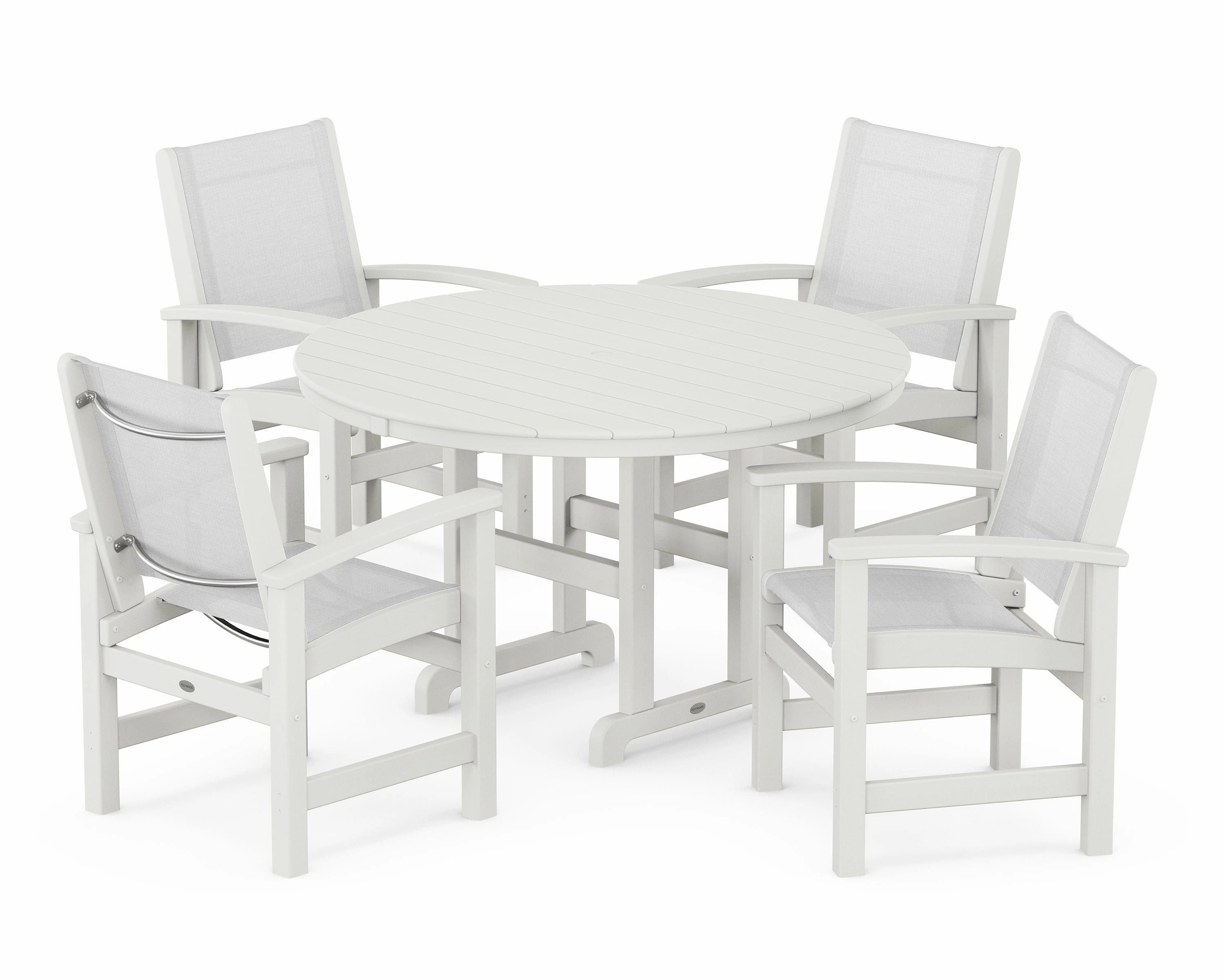 Coastal 5-Piece Round Farmhouse Dining Set